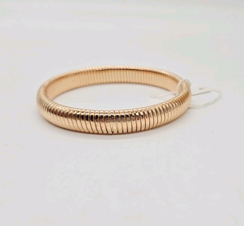 Omega stretch Bracelet Rose Gold tone OSFM One Size Vintage