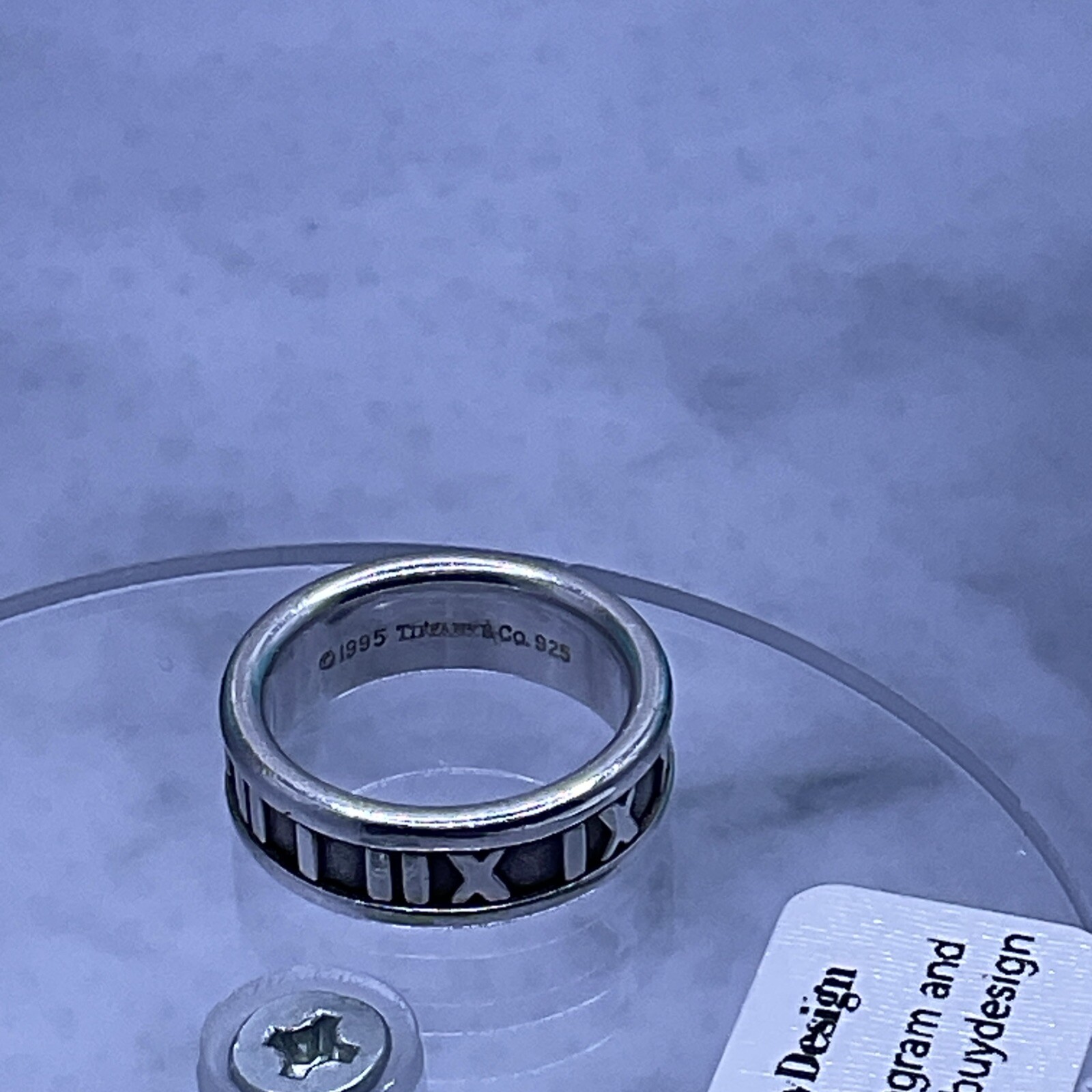 Tiffany & Co. 925 Atlas Ring. UK: K US: 5, U:50 .boxed & Pouch. 6.2mm Band.