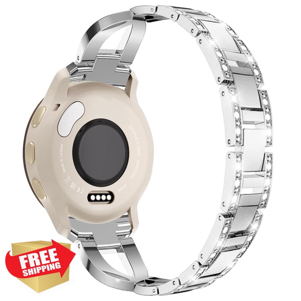 Sankel 18mm Metal Bling Band for Garmin Venu 3S 4S 2S Vivoactive 4S Band