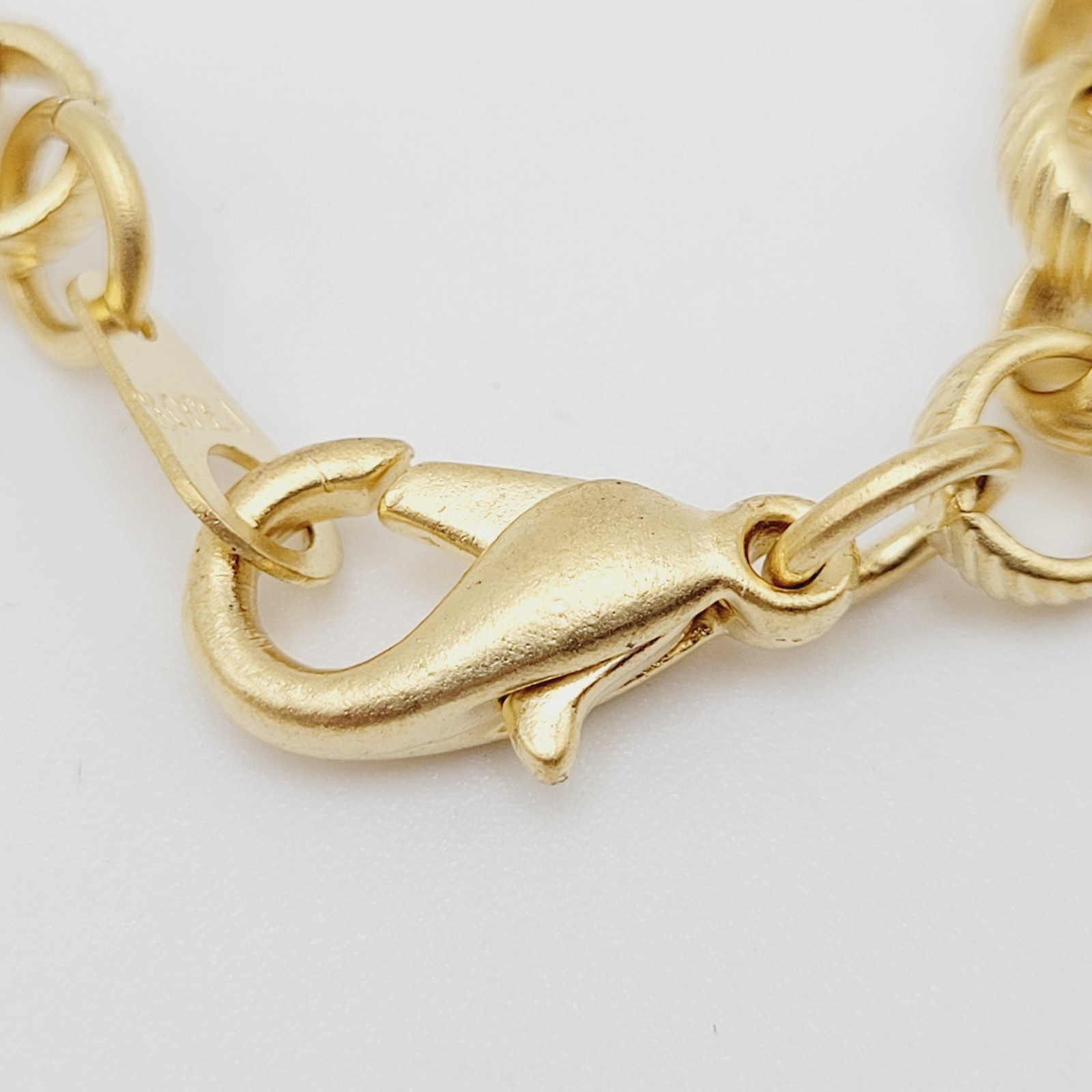 Unique Rose Floral Station Style Bright Gold Tone Sautoir Vintage Necklace Korea