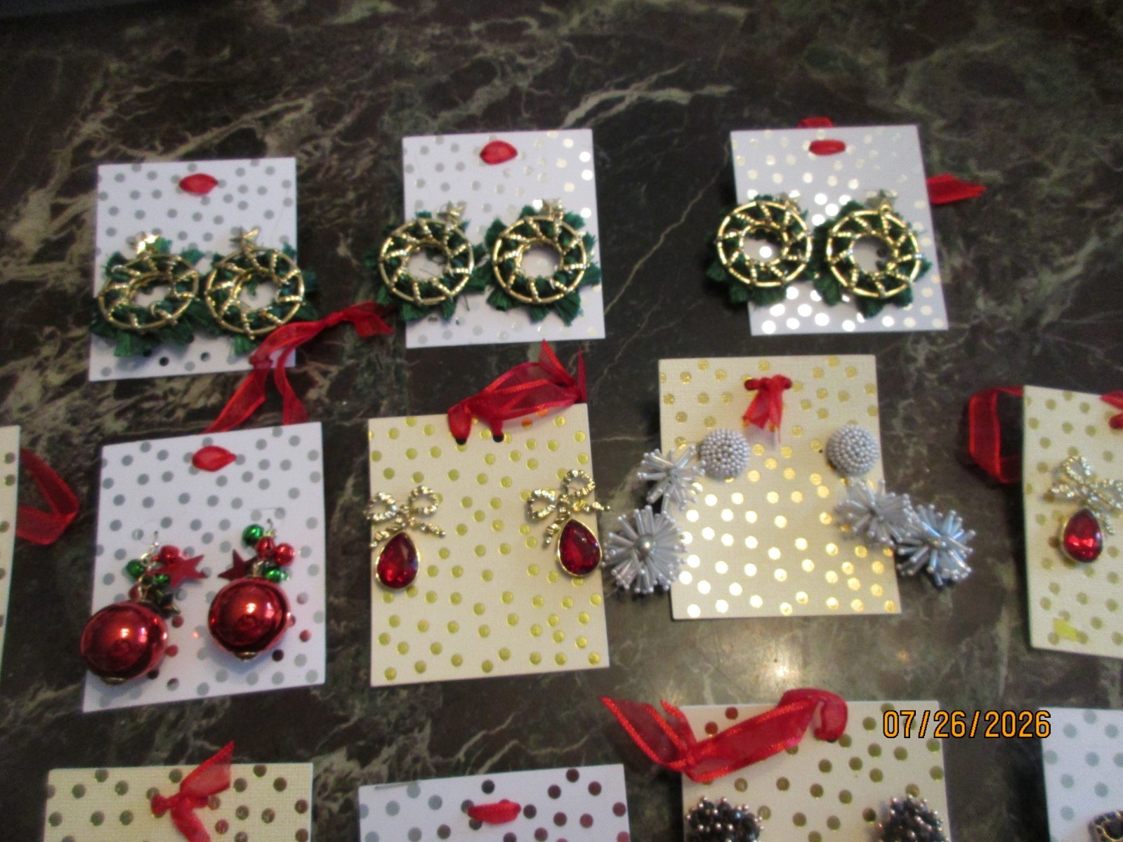 Lot 18 Assorted FANCY Christmas Holiday Earrings Xmas Earring Lot