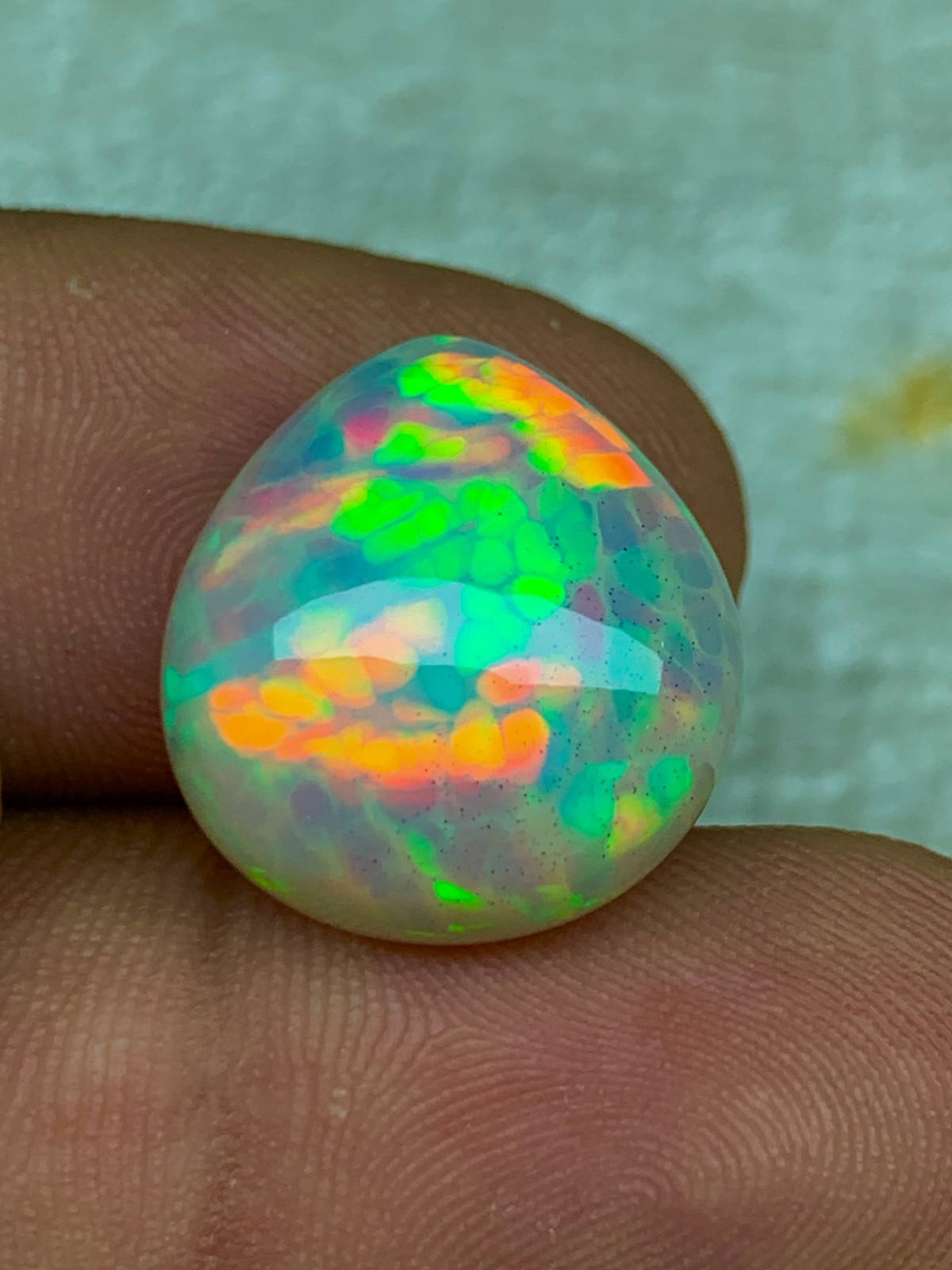 Natural Ethiopian Welo Opal 10.80crt Honeycomb Pattern Cabochon Loose Gemstone
