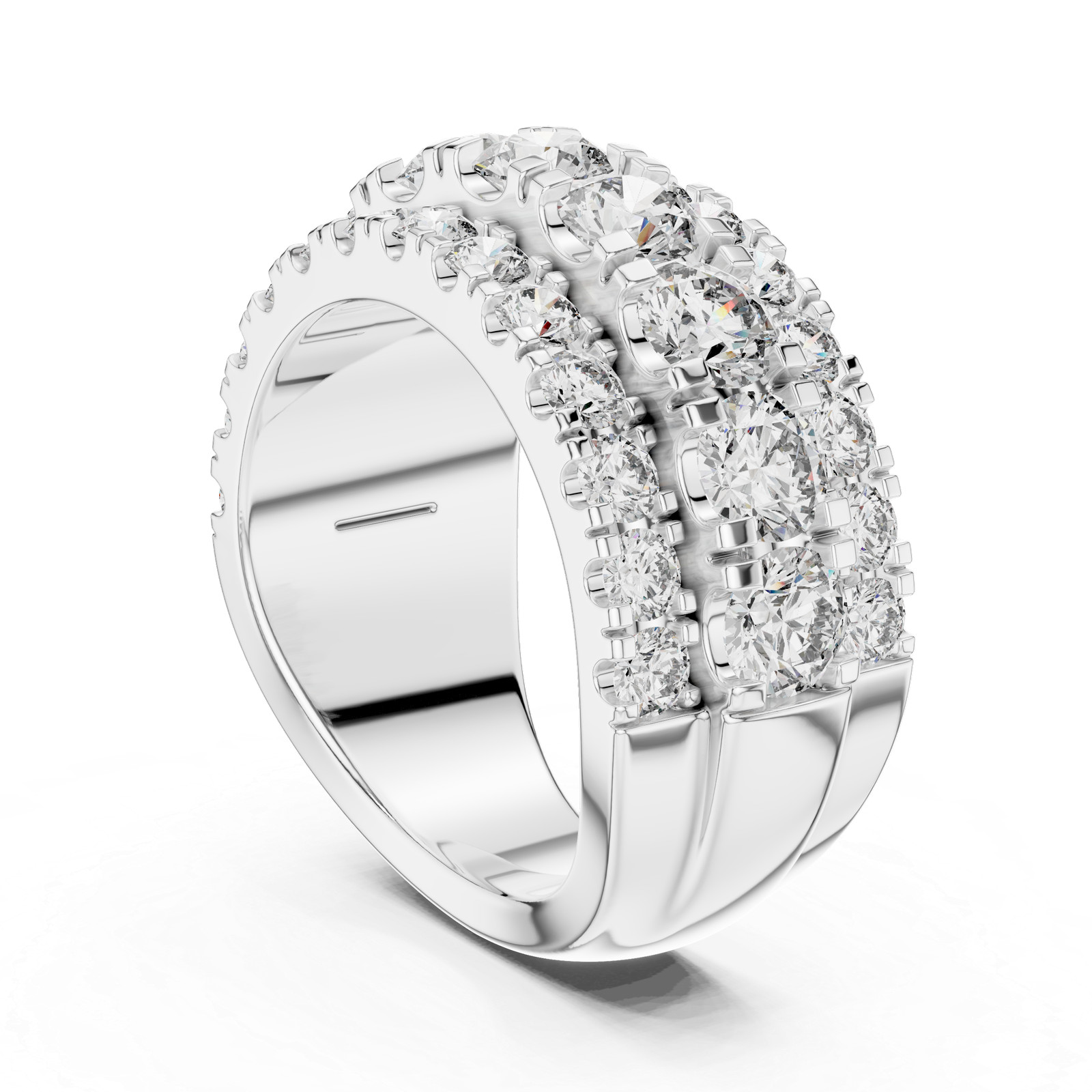 Anniversary Round 4.26 Ct Half Eternity Odalia Ring Created Diamond 35 Pcs q148