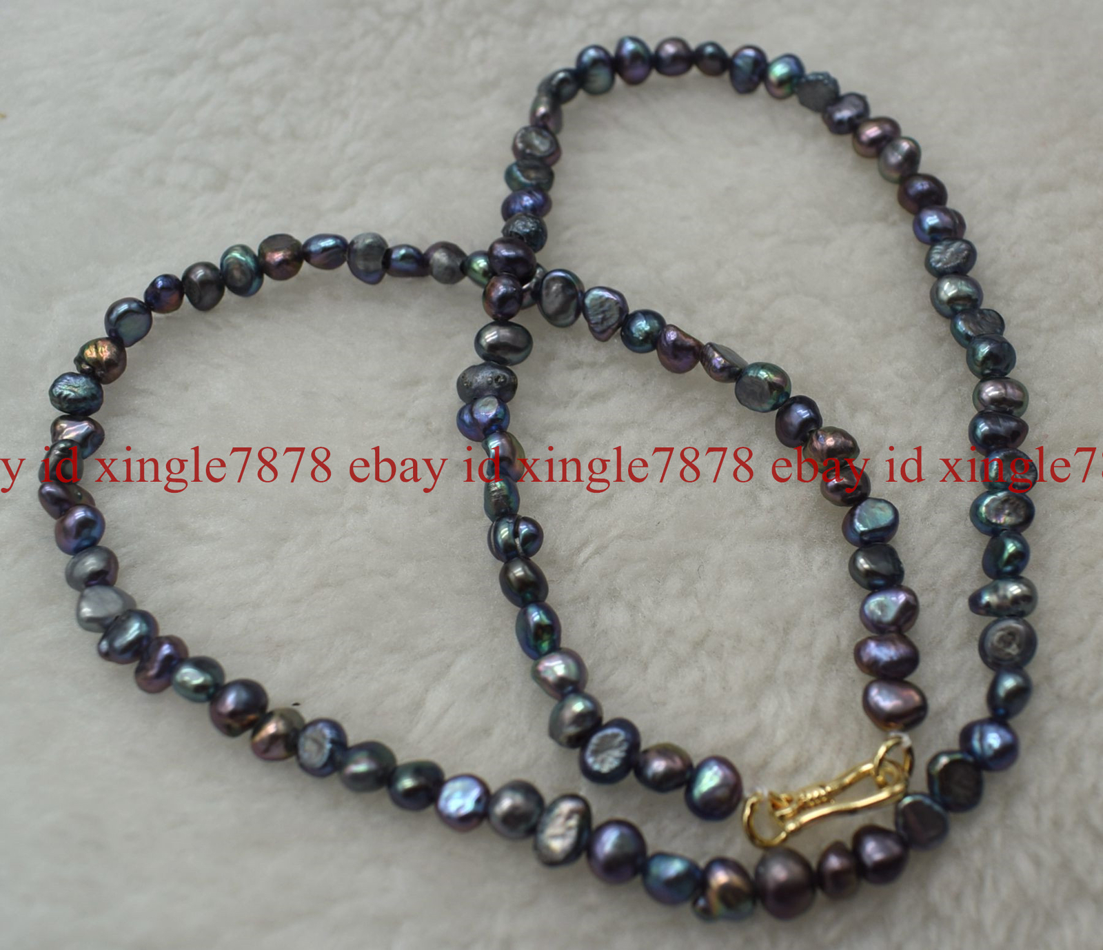 Small 4-5mm Natural Black Freshwater Baroque Pearl Necklace 16-28″