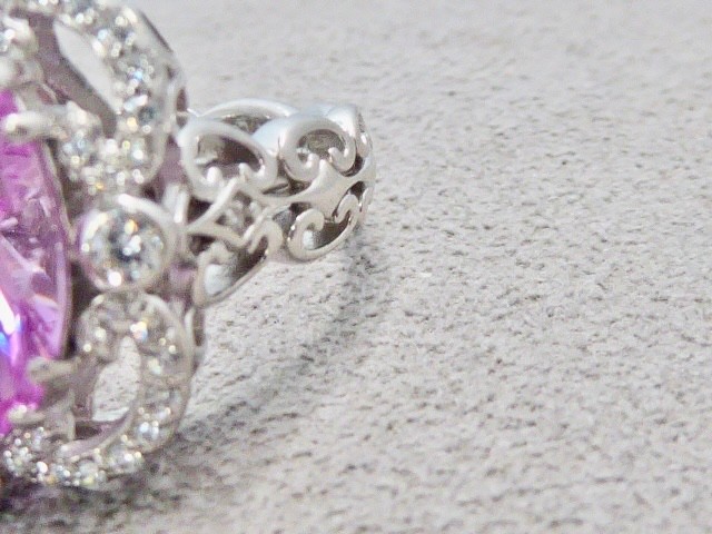 NEW QVC Diamonique Erica Courtney Size 8 Pink XO EC 925 Sterling Silver Ring