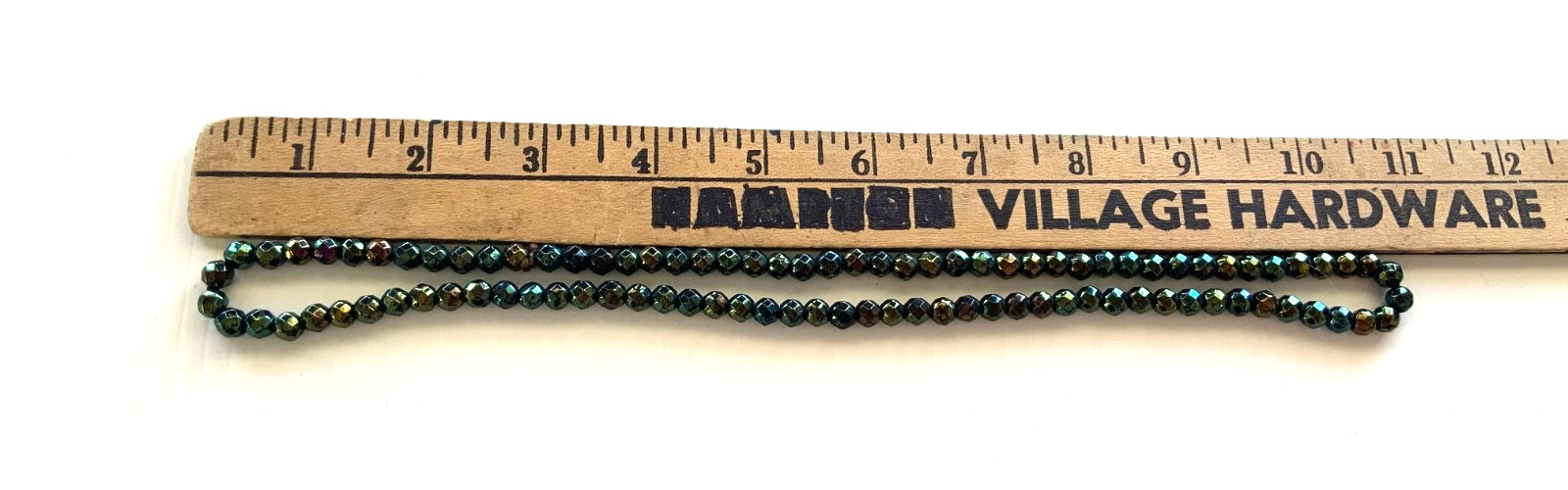 Vintage Glass Necklace Dark Blue Green Brown Yellow Faceted Bead Lovely !!