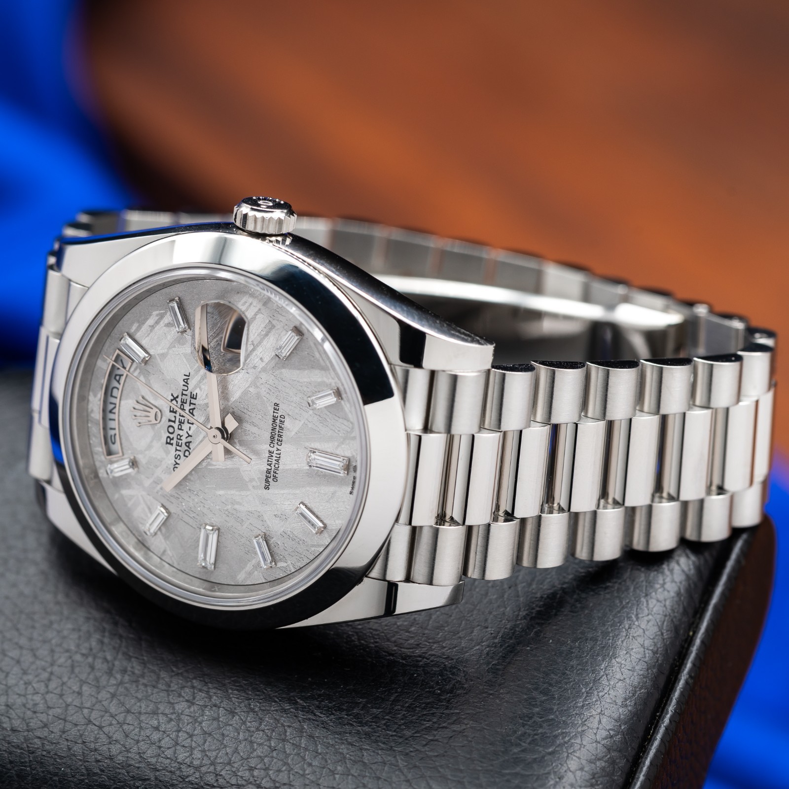 ROLEX Day-Date 40 Platinum President Meteorite Dial 228206