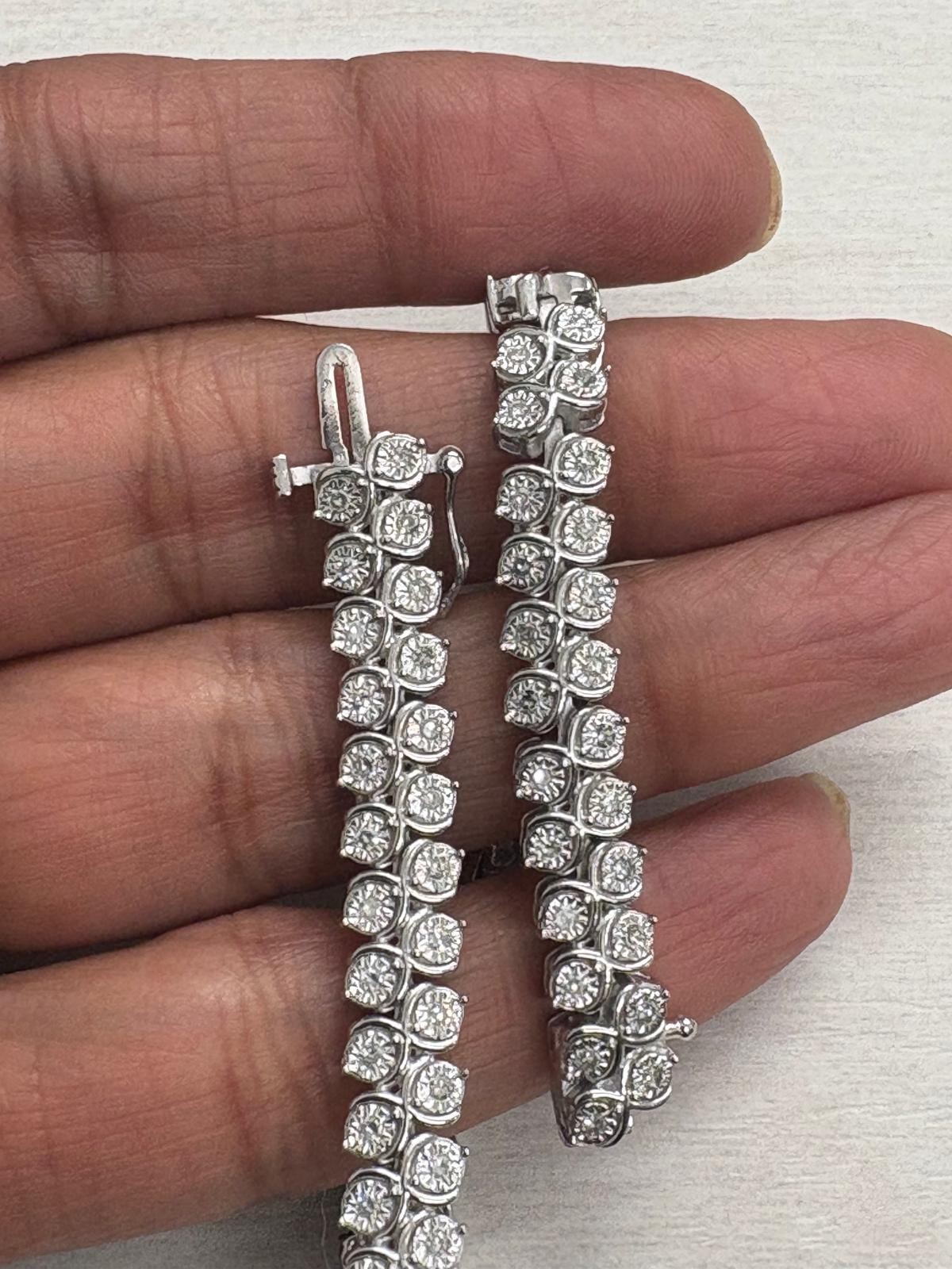 1.00cttw 925 Sterling Silver Lab Grown Diamond Tennis Bracelet 7″ LBG6638