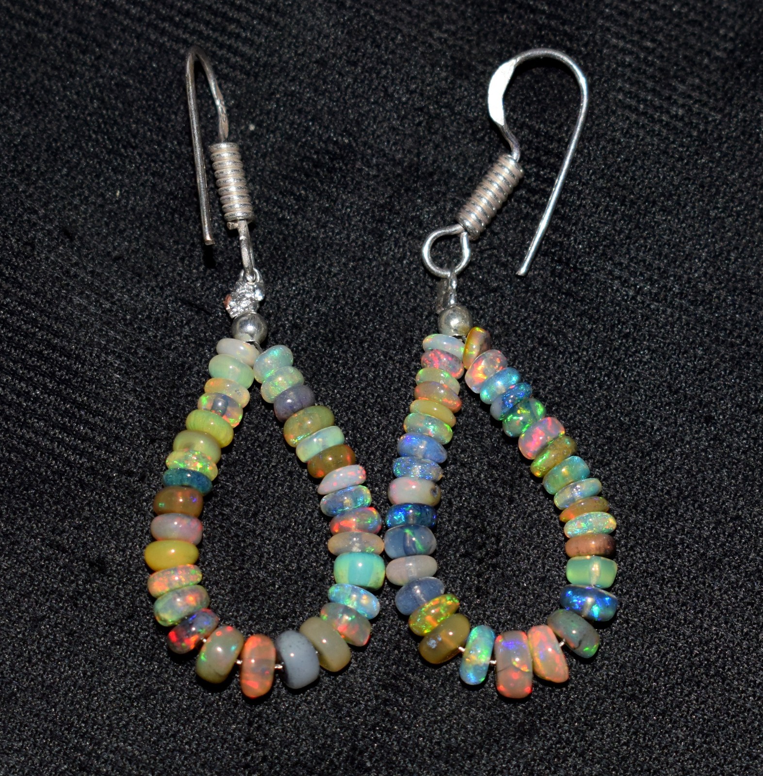 Natural Ethiopian Opal Earrings Droop Earring, Opal Gemstone Beads Jewelry F671