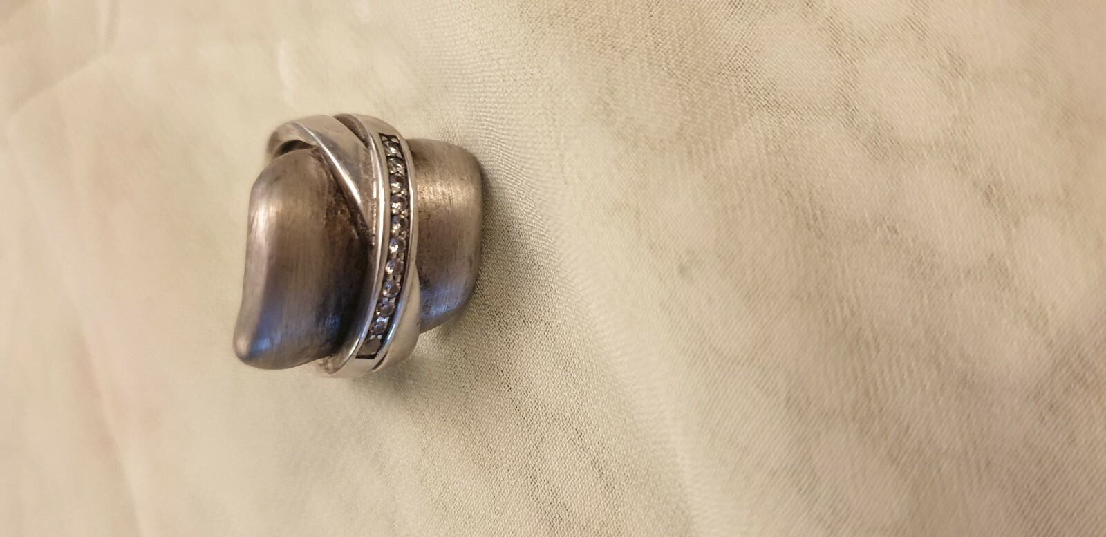 Designer Sterling Silver Ring 925 With Zirkon UK size Q