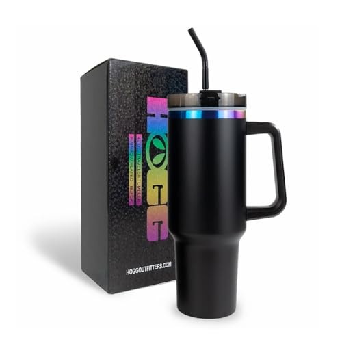 40 oz Powder Coated Traveler – Rainbow Plated 40 Ounces Black – Rainbow Plated