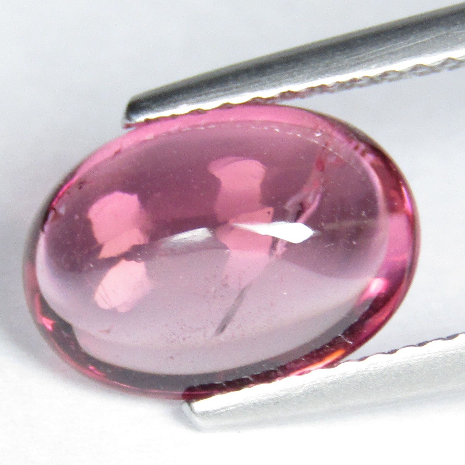 2.88Cts Striking Natural Rubellite Tourmaline Oval cabochon Mozambique Gemstone