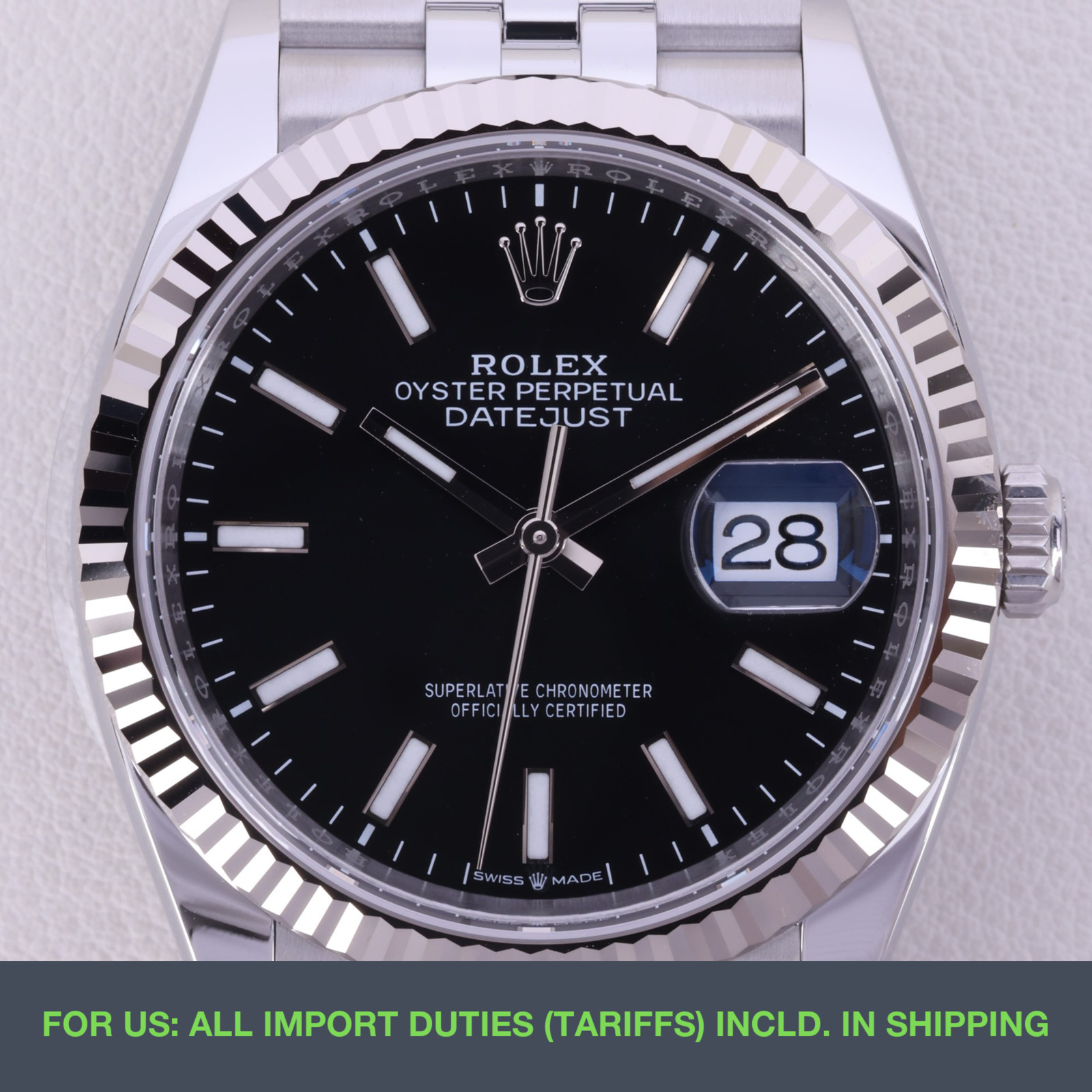 Rolex Datejust 36 126234 36mm Bright Black Dial Full Set New