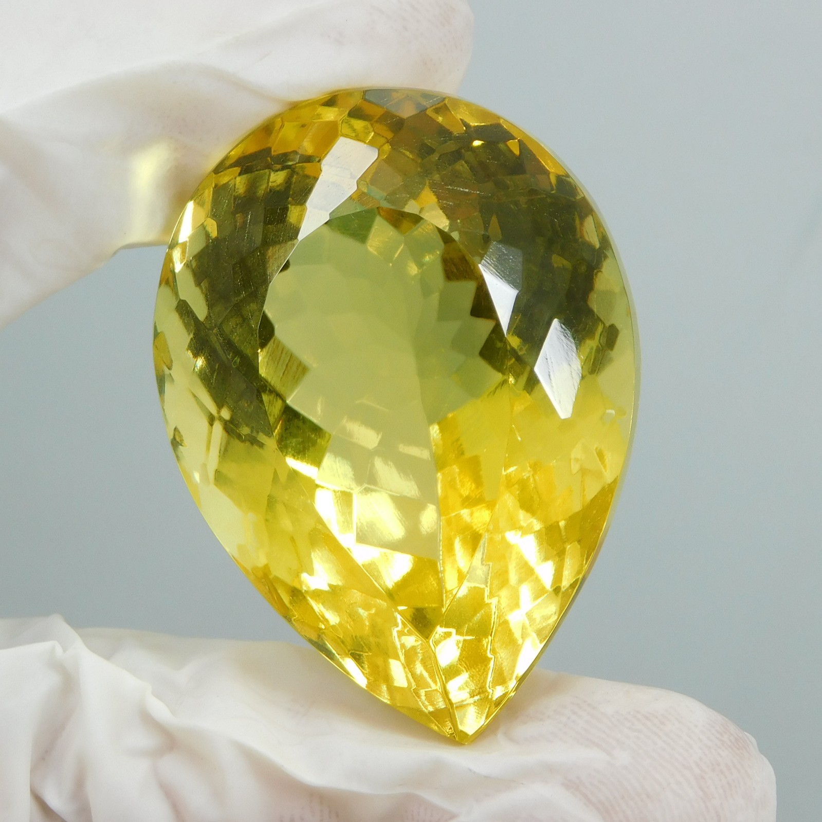 Certified 172.00 Cts Natural Lemon Yellow Topaz Pear Cut Stunning Loose Gemstone