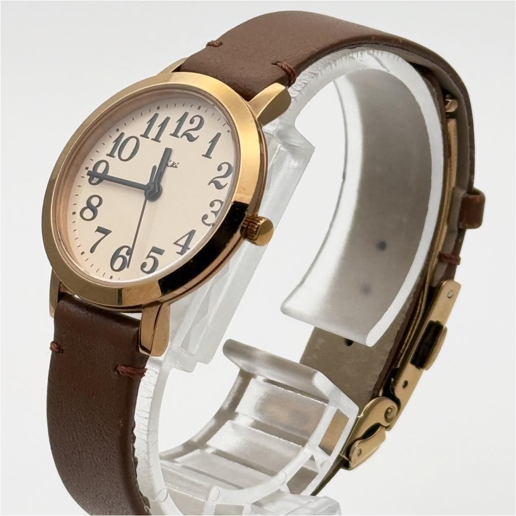 SEIKO ALBA RIKI WATANABE 1N01K870 Leather Analog Watch Quartz Japan In hand