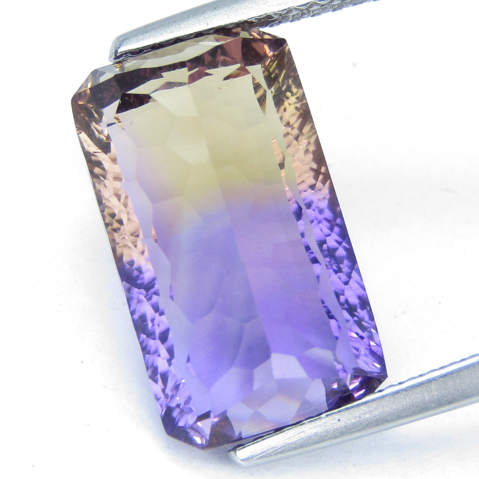 7.55Cts Sparkling Natural Ametrine 15.8x9x6.6mm Laser Cut Loose Bolivia Gemstone