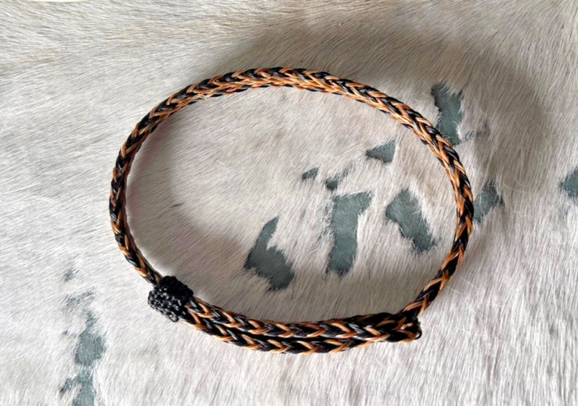Western Boot Jewelry 15.5 x 3/8 in Horsehair Cowboy Adjustable Black Brown