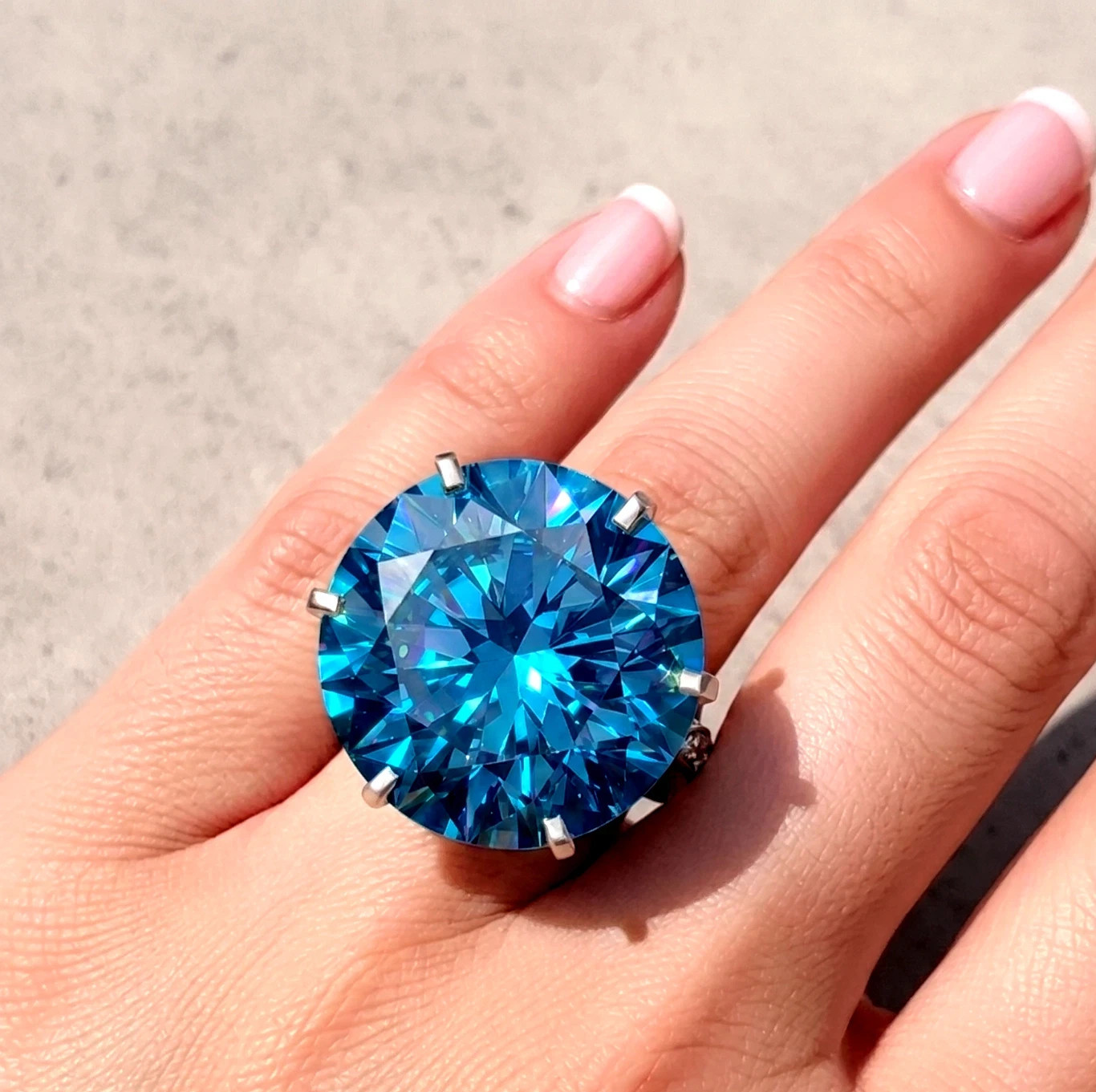 20.00CT Certified Blue Diamond Ring,Birthday Gift-Tariffs FREE & Matching Studs.