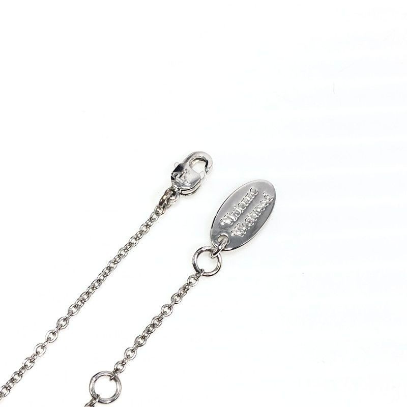 Vivienne Westwood Petite Orb Pendant Necklace Silver Pink