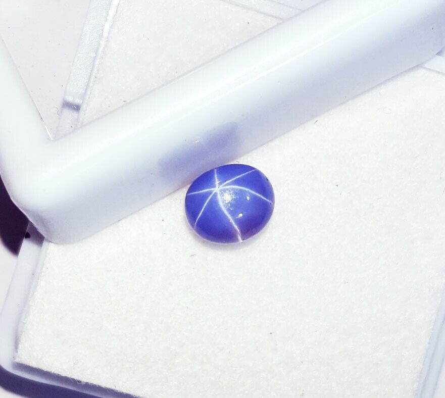 6 Rays Star Natural Blue Sapphire 1.30 Ct Certified Loose Gemstone ~ Free Gift