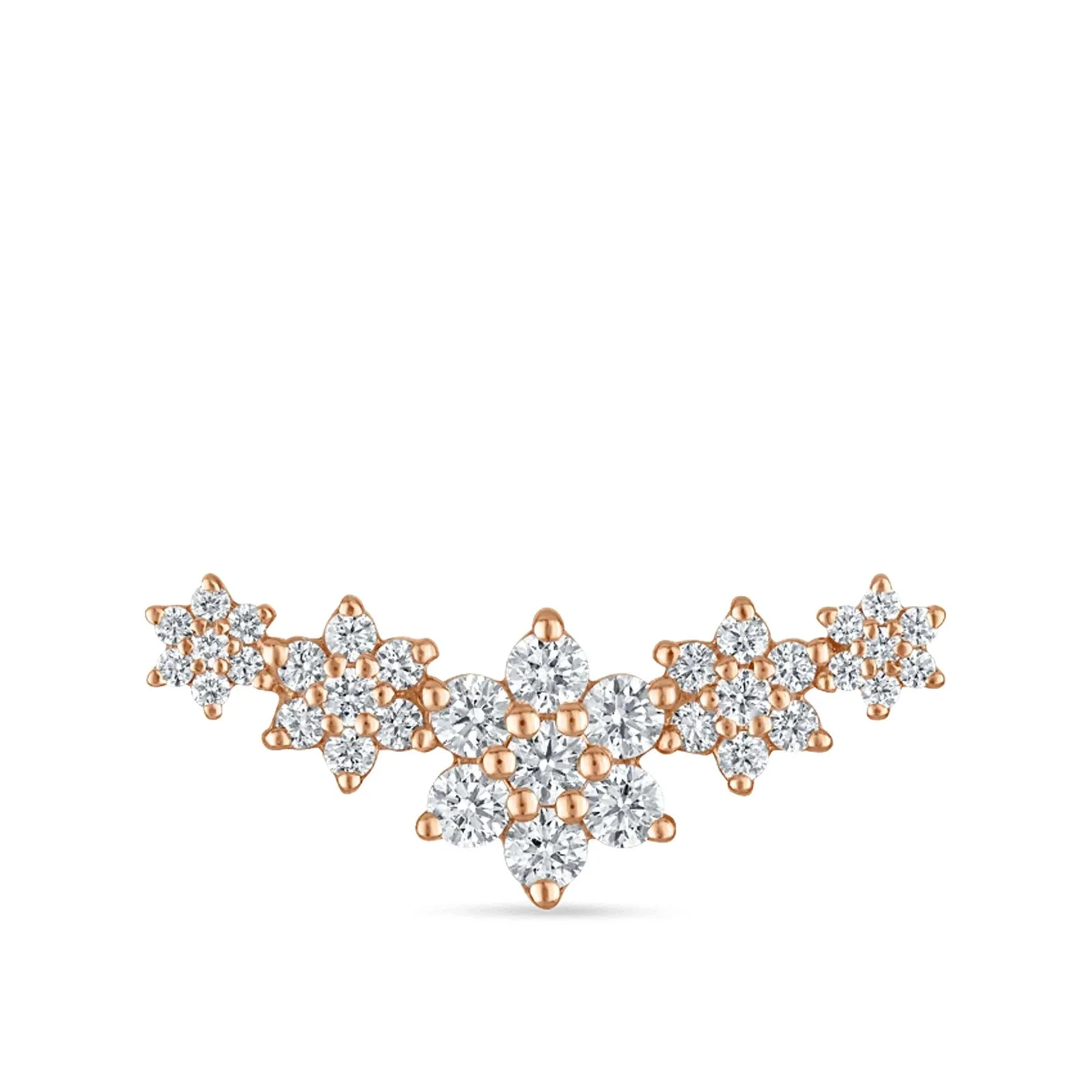 925 Sterling Silver Moissanite Floral Helix Cartilage Stud Earring