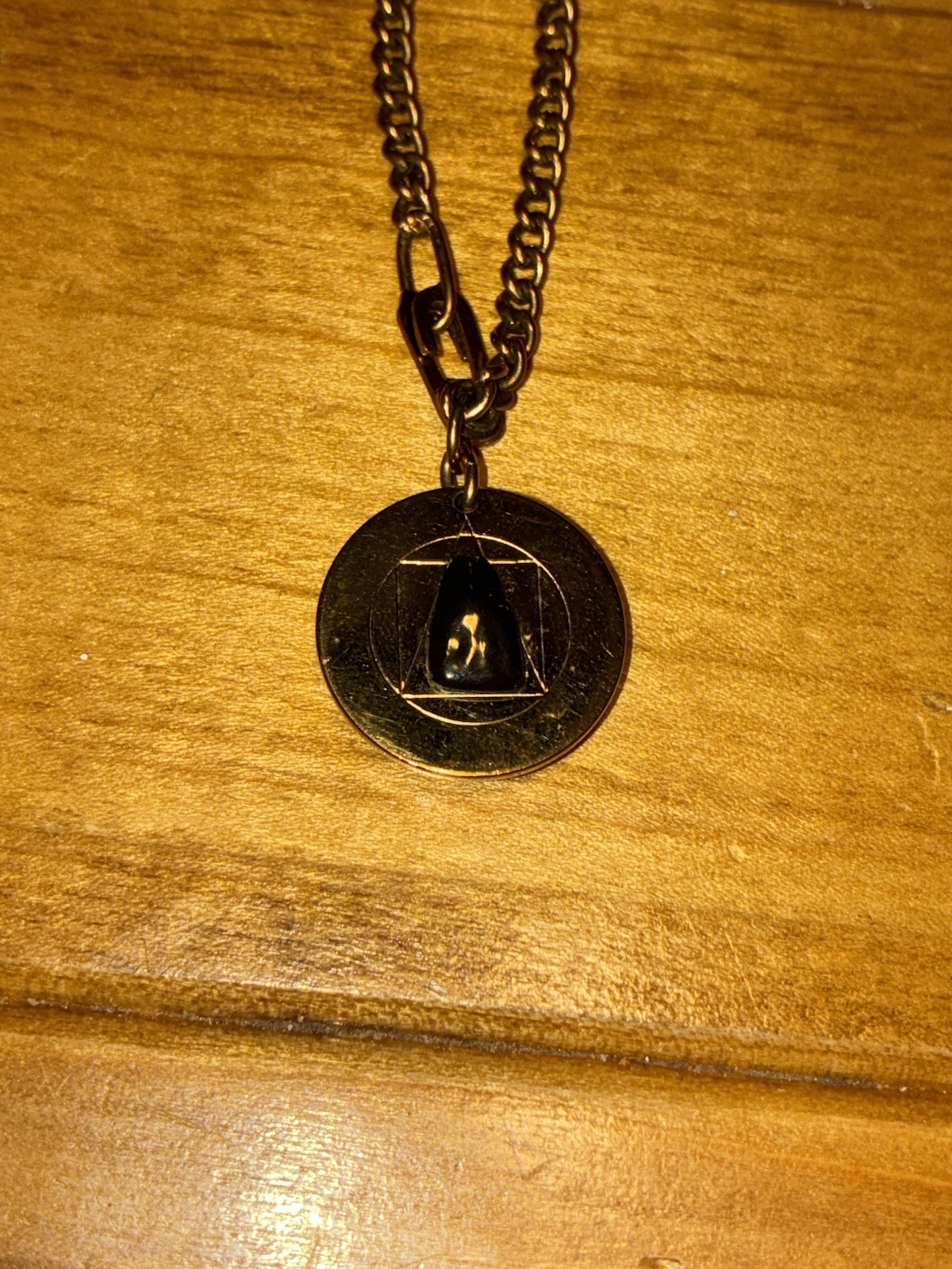 Vintage Chain w/ Medallion, White Tooth on One Side, Black on Other