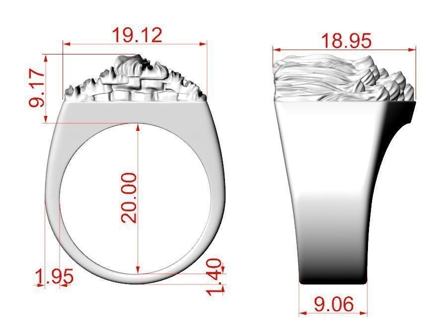 Oxidized Men’s Creepy Ghost Gothic Punk 925 Sterling Silver Statement Rings