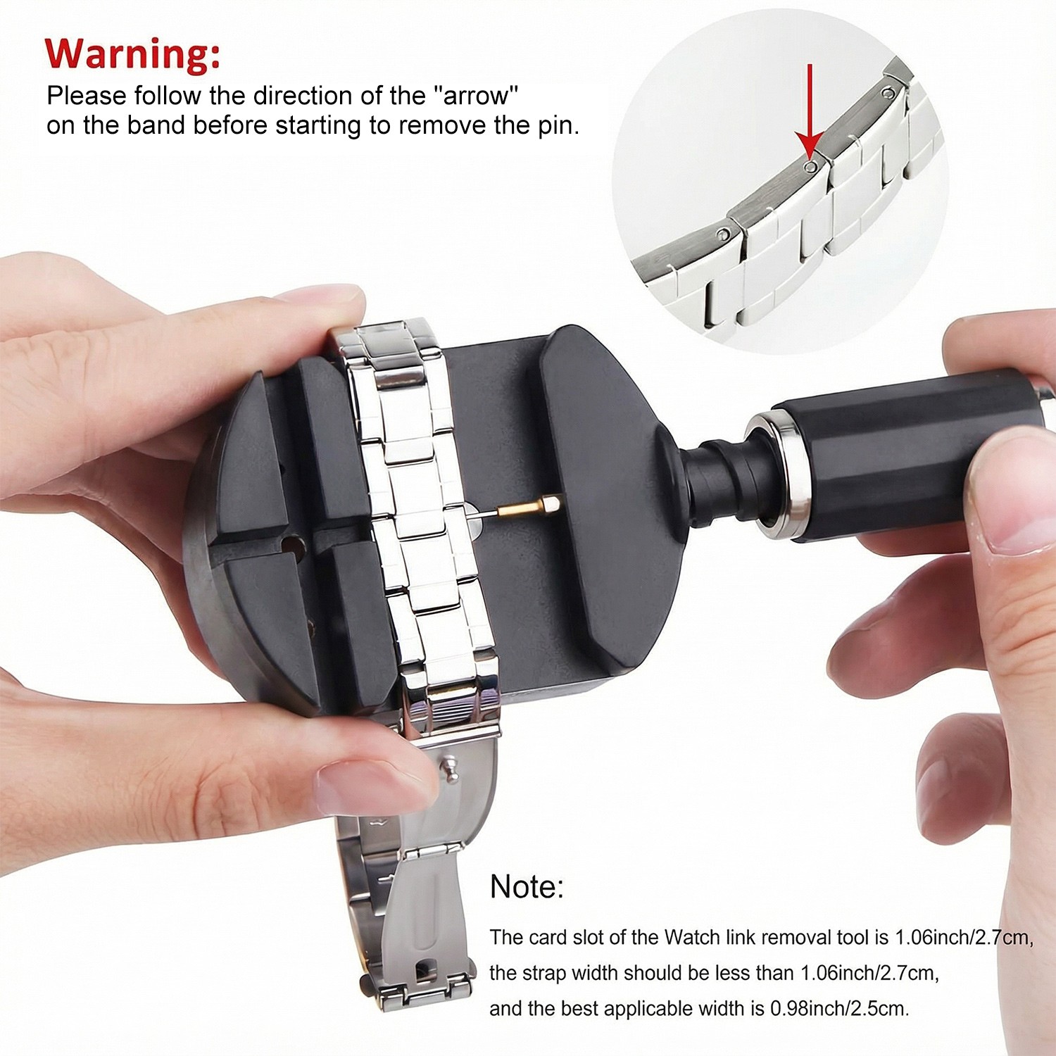 11 PCS Watch Link Removal Kit, Watch Band Sizing Tool for Watch Strap Adjustment