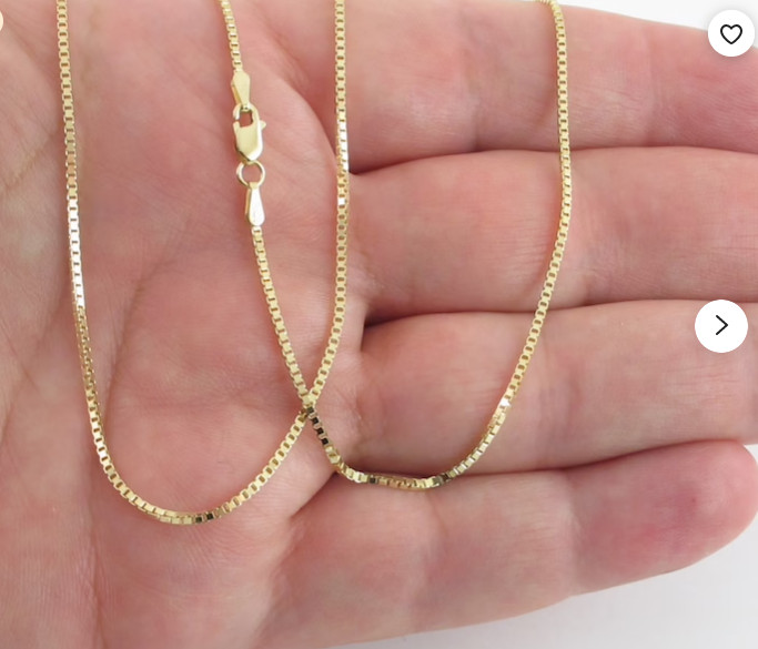 10kt Yellow Gold 24″ Classic Box Link Pendant Chain/Necklace 1MM 3.3 Grams
