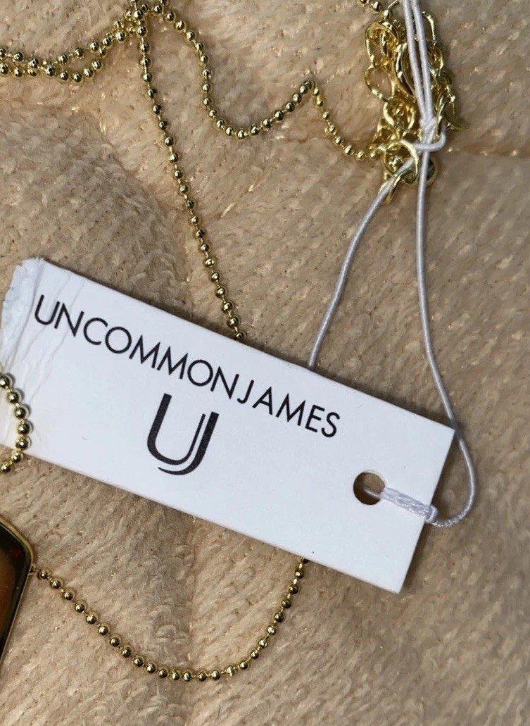 Uncommon James Mommy Dog Tag Pendant Necklace 14K Gold Plated Brass NWT