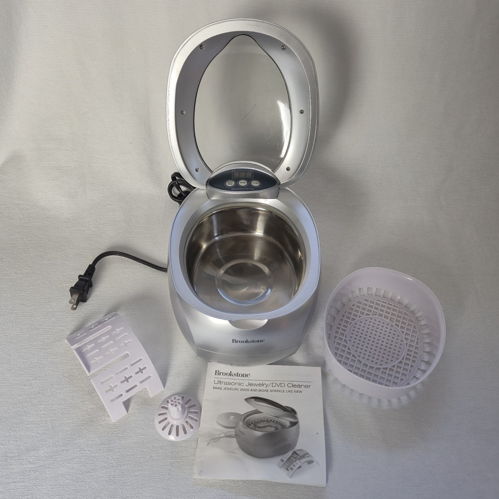 Brookstone Ultrasonic Cleaner Jewelry DVD Eyeglass Watches & More CD-7830A