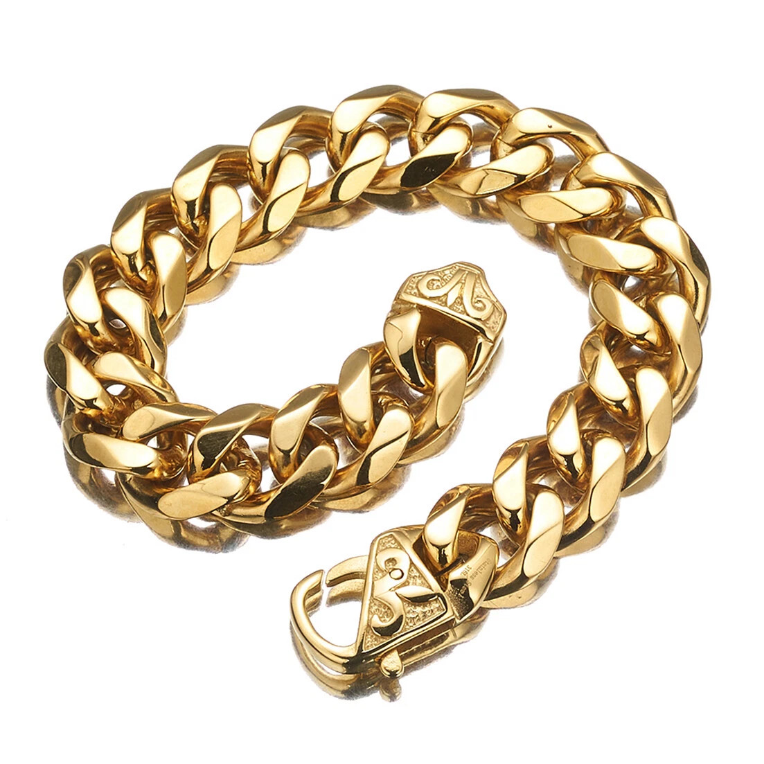 Men’s Black/Silver/Gold Stainless Steel Curb Cuban Link Chain Necklace 16″-40″