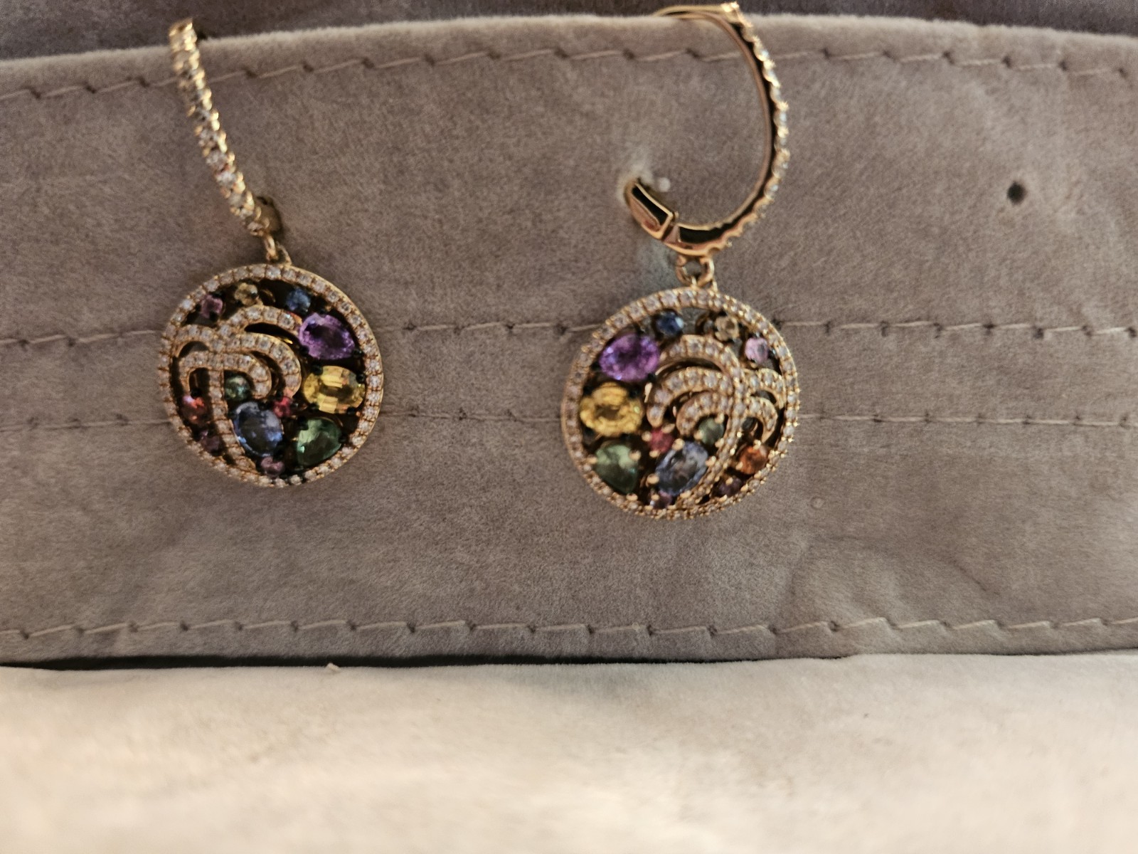 EFFY 14K YELLOW GOLD WATERCOLOR MULTI SAPPHIRE AND DIAMOMD