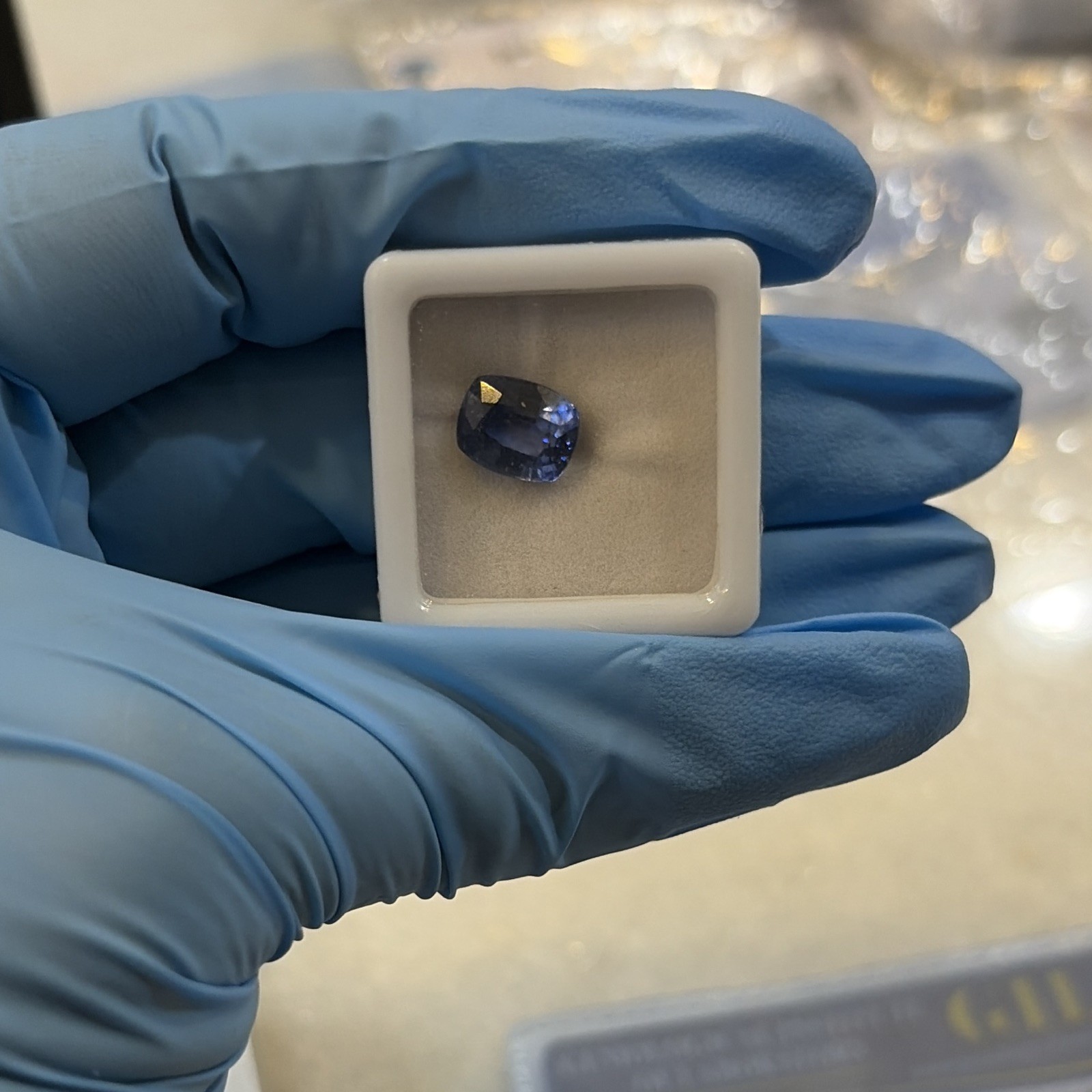 Natural Blue Sapphire Cushion Cut 7.10×5.05×3.55mm Heated Ceylon GIL