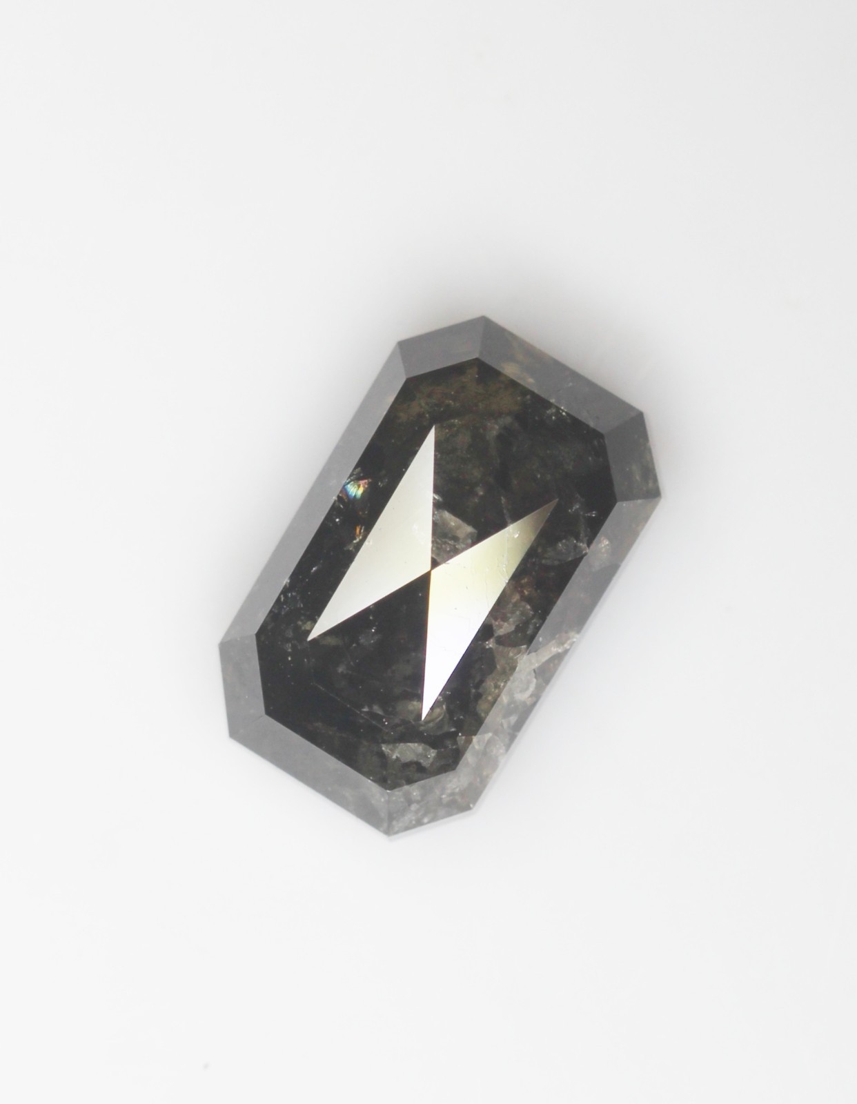5.59 Ct Natural Loose Emerald Diamond Grey Color Emerald Shape Rustic Diamond
