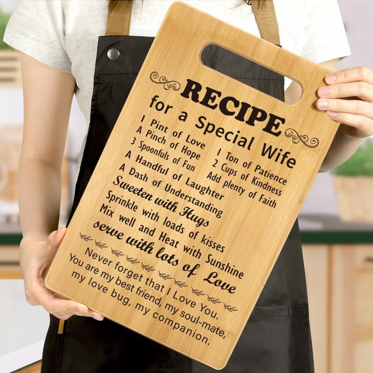 Bamboo Cutting Board with Love Message – Anniversary & Birthday Gifts