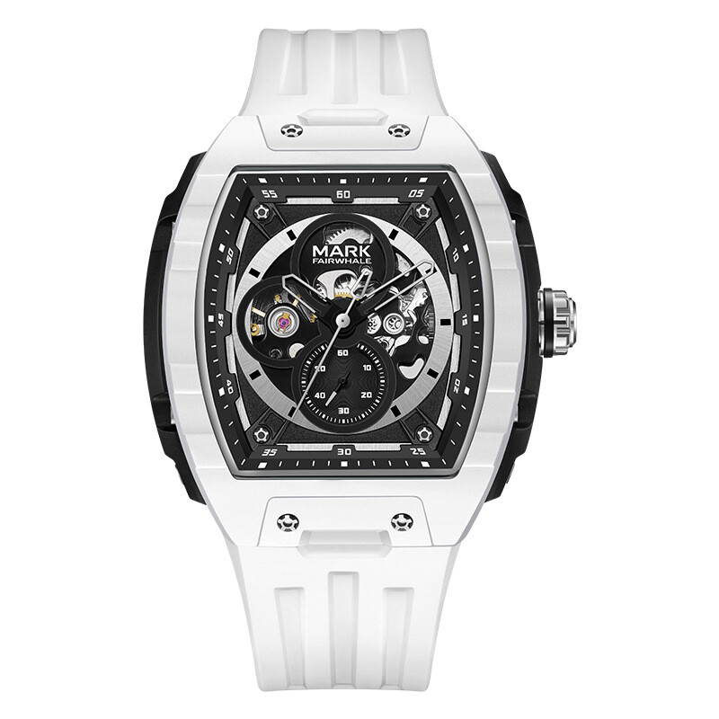 MARK FAIRWHALE Tonneau Hollow Luminous Tourbillon Automatic Mechanical Watch