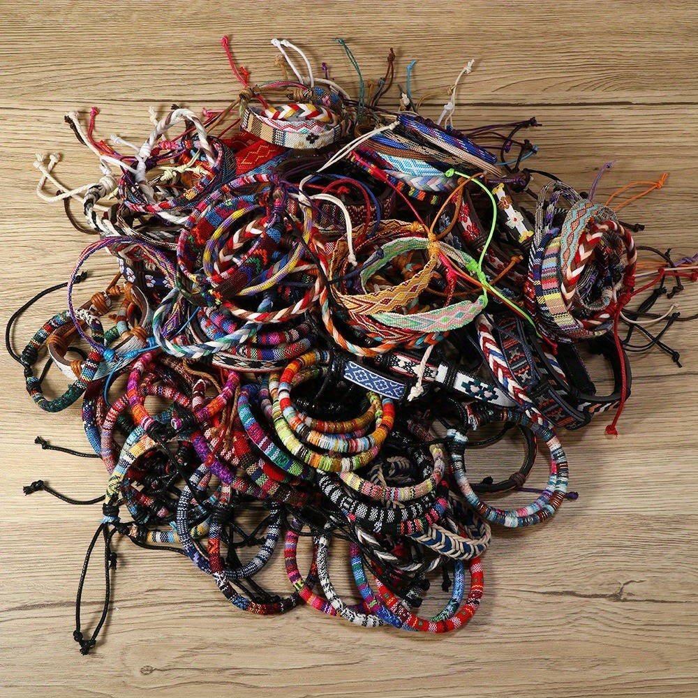 Random 24/36pcs Handmade Bracelets Wristband Tibetan Nepal Rope Boho Cuff Bangle