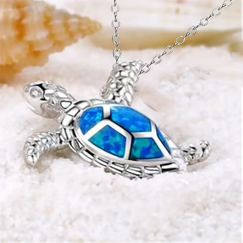Little Turtle Necklace Cute Tortoise Sea Life Pendant Jewelry Nickel-Free