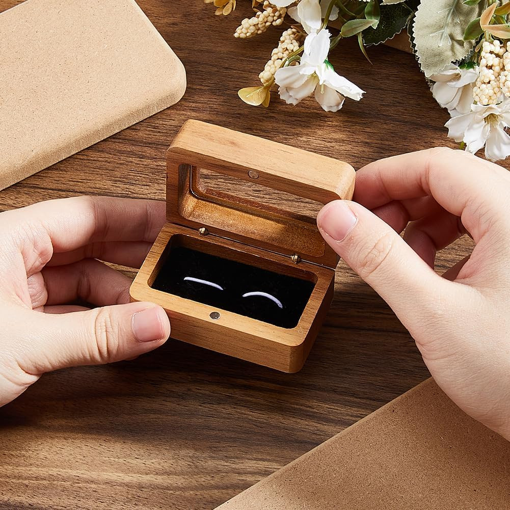 Wooden Cufflinks Box Small Cufflink Display Case Vintage Cufflink Gift Box Recta