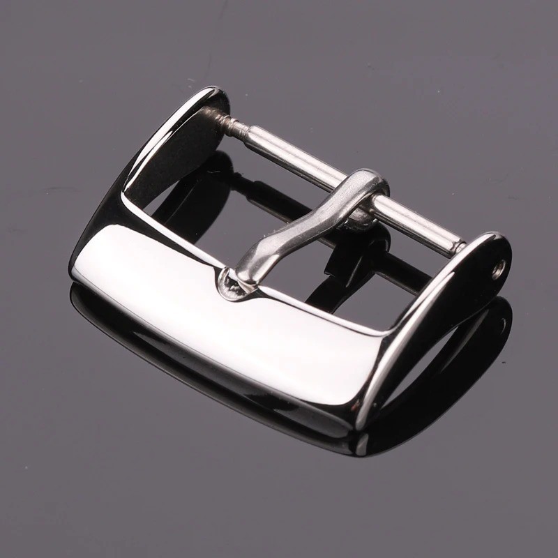 Stainless Steel Silver Polished Watch Buckle 16mm 18mm Women Men Watchband Strap