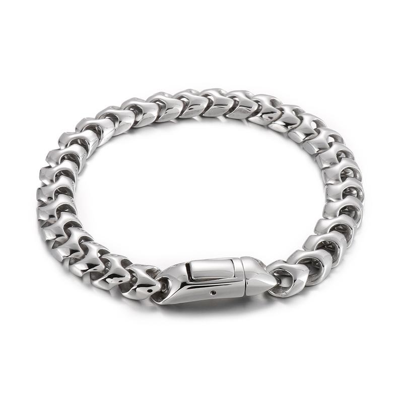 Stainless Steel Men’s Motorcycle Bike Chain Bracelet
