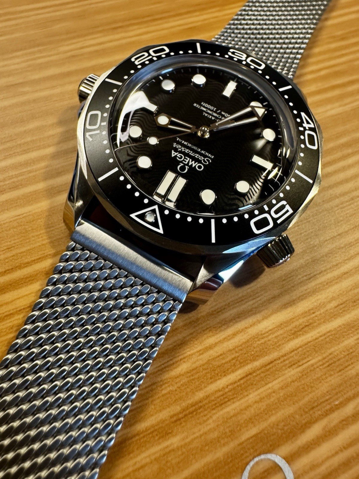 Omega Seamaster Diver Black Dial Mesh Bracelet 210.30.42.20.01.010 NEW 2026
