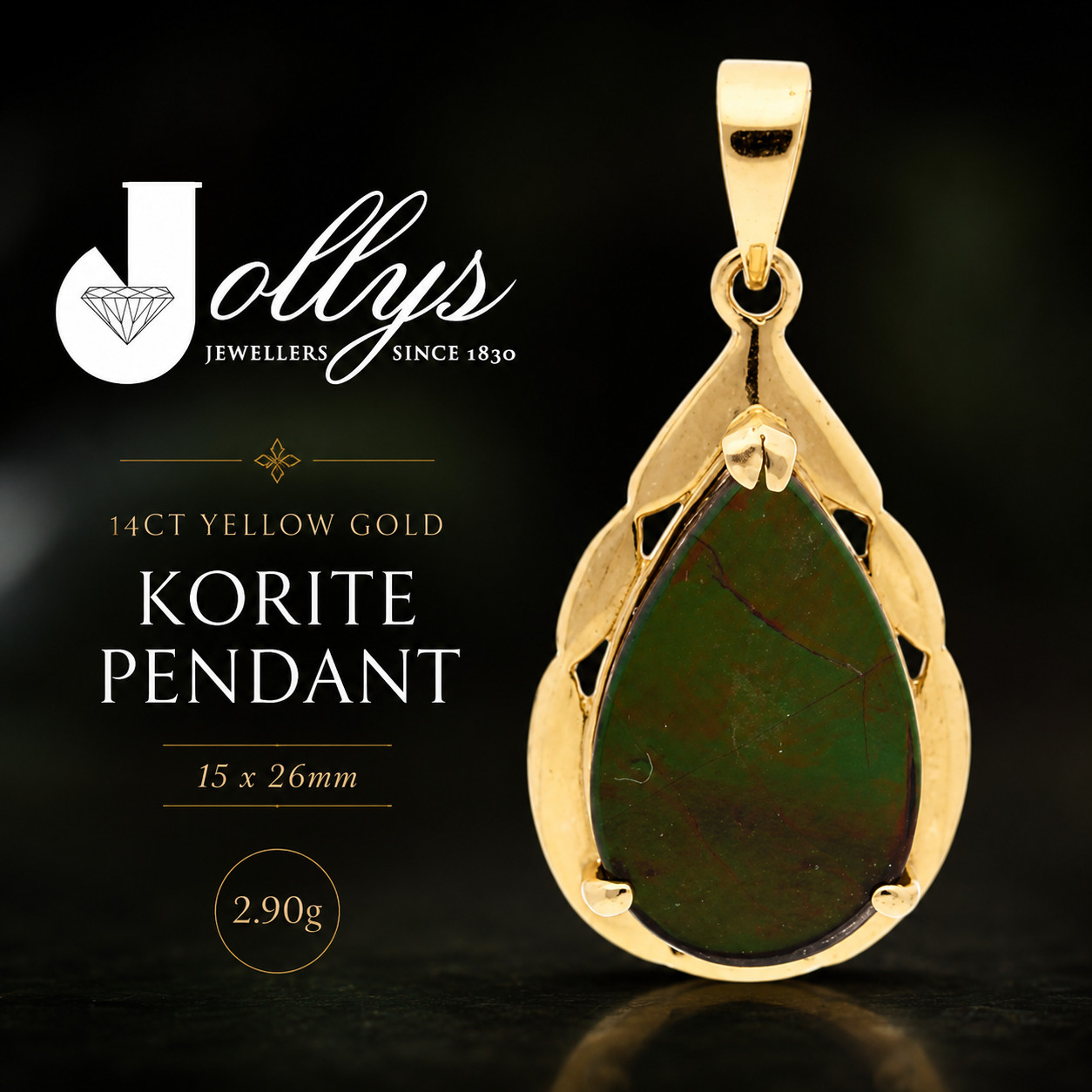 14Carat Yellow Gold Korite Pendant (15x26mm)