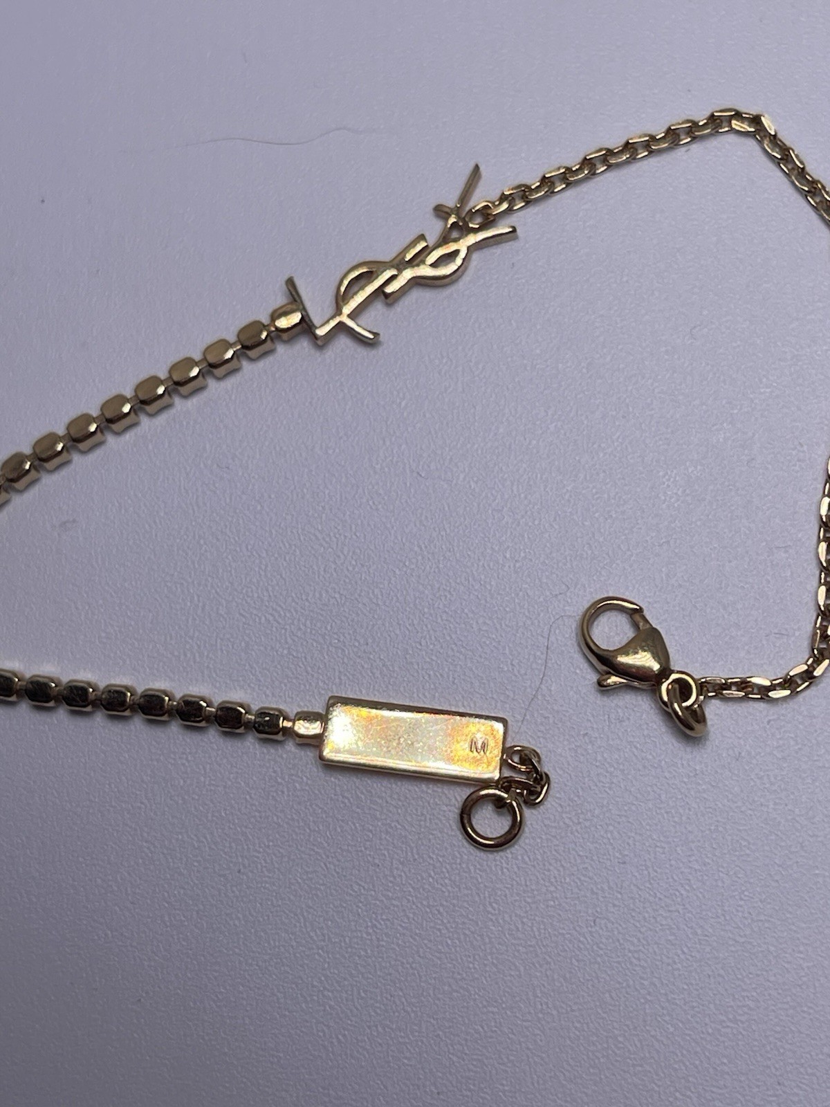 100% AUTHENTIC YSL Saint Laurent Cassandre Charm Bracelet SIZE M