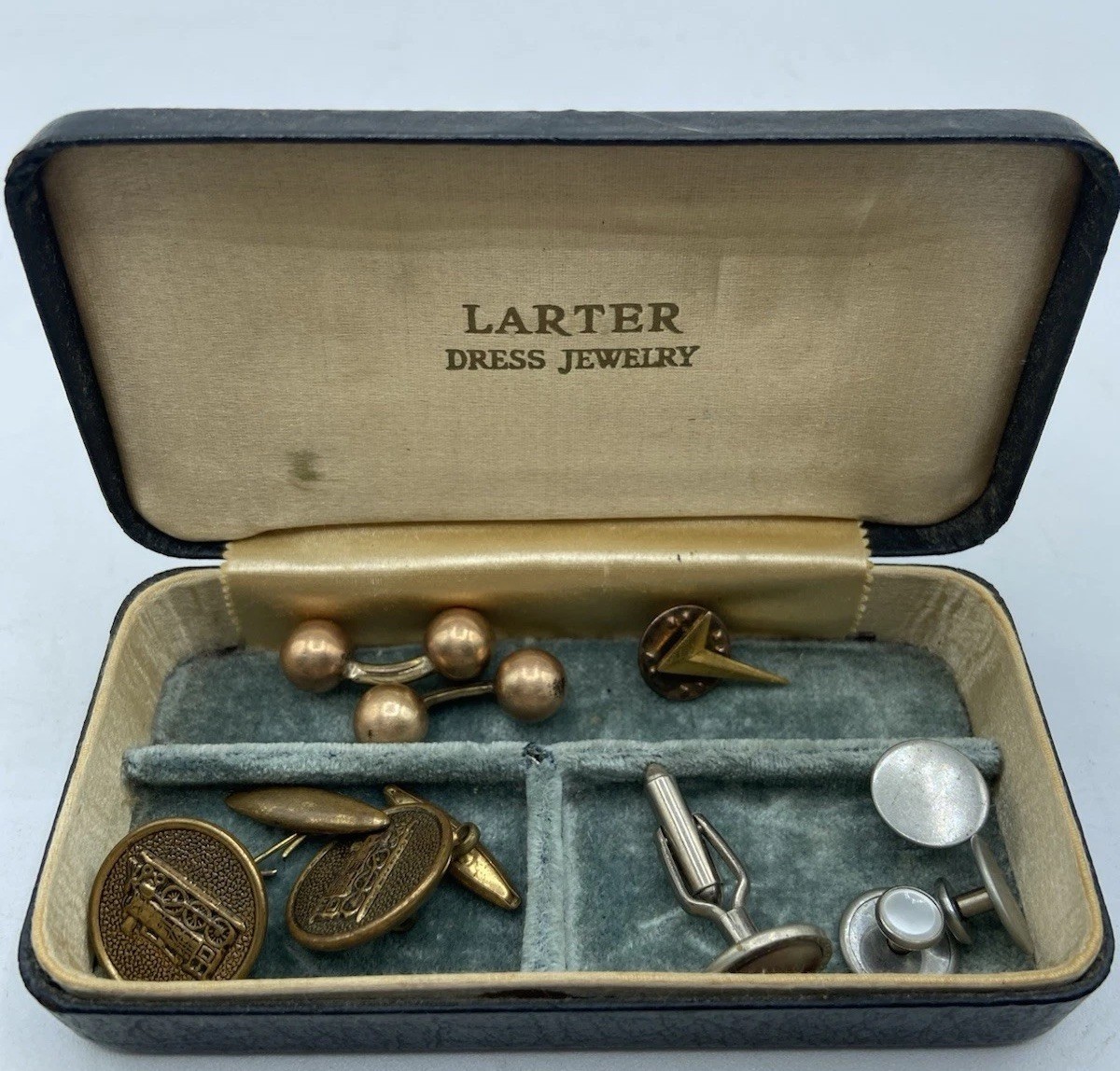 Vintage LARTER & SONS 6 Pc Cufflinks Set In Original Box Plus Bonus Pieces