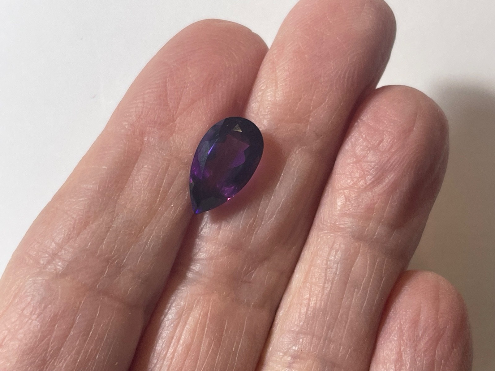 GENUINE AMETHYST PEAR SHAPE FACETED 4.64CTS 15X8.5X6.5 MM BELOW WHOLESALE