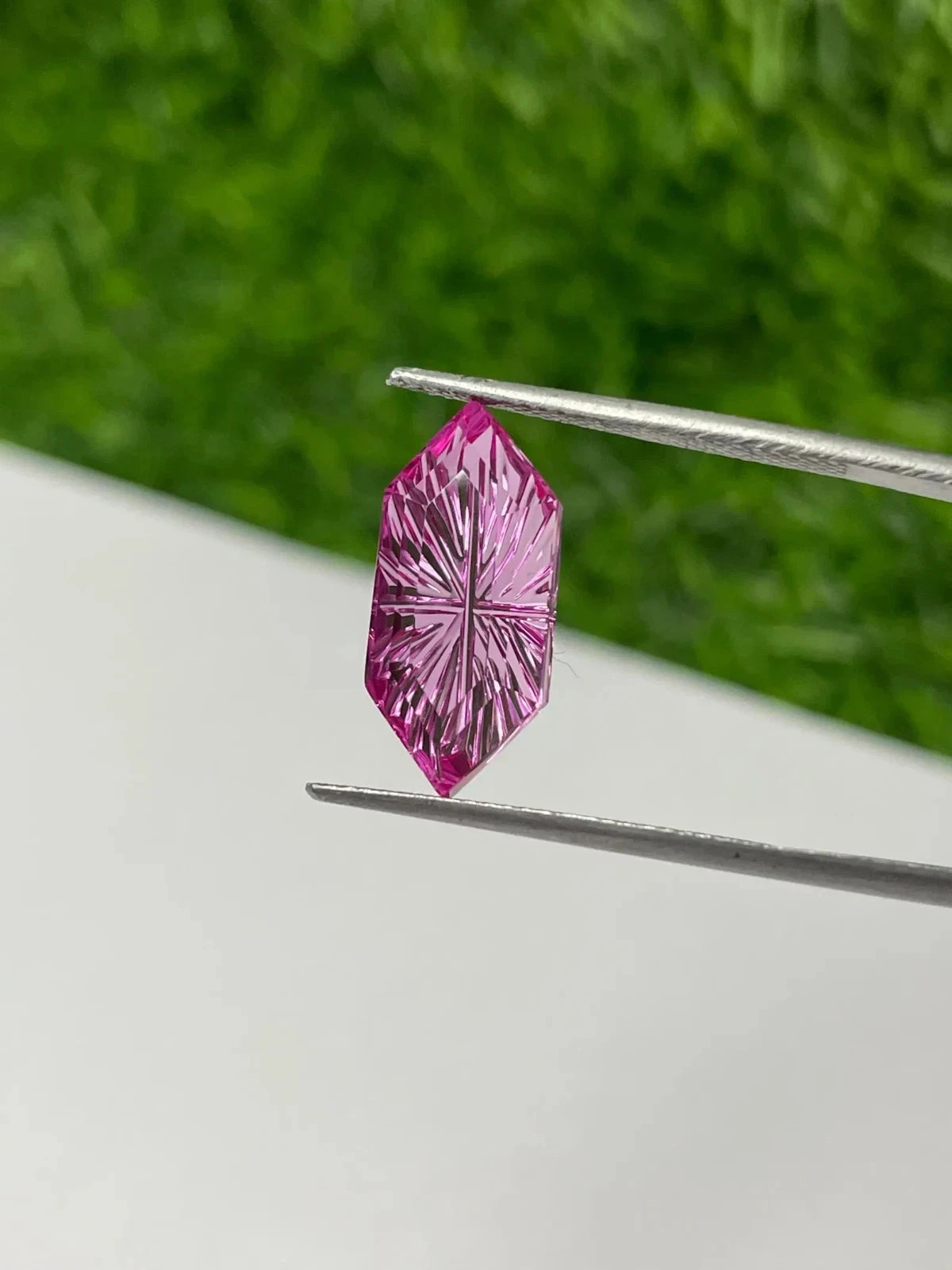 Natural Pink Fantasy Cut Gemstone – 16 Ct+ Precision Carved Designer Loose