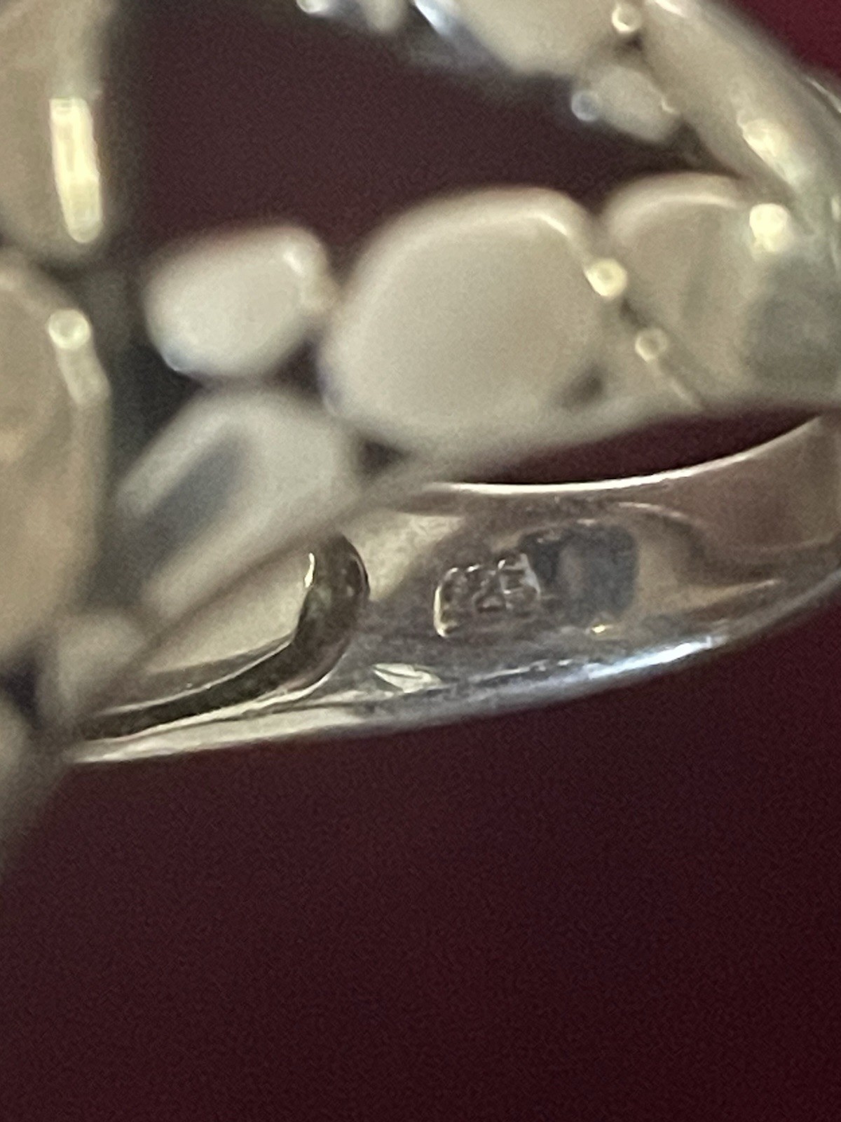 Contour Pebble Ring 925 Sterling Silver Size 6-3/4