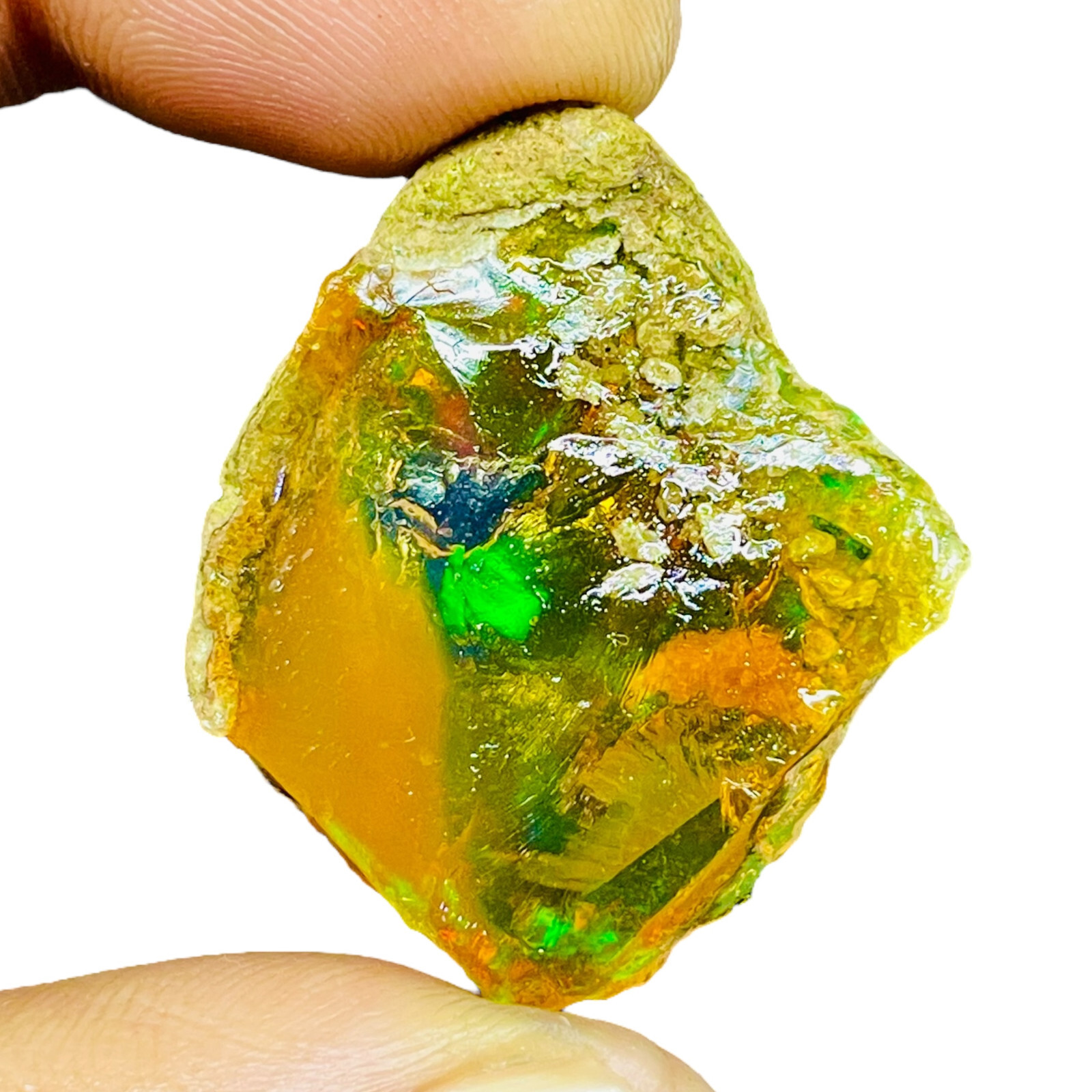 40.55 Cts Natural Ethiopian Opal Rough 35x30mm Huge Untreated Loose Gemstone